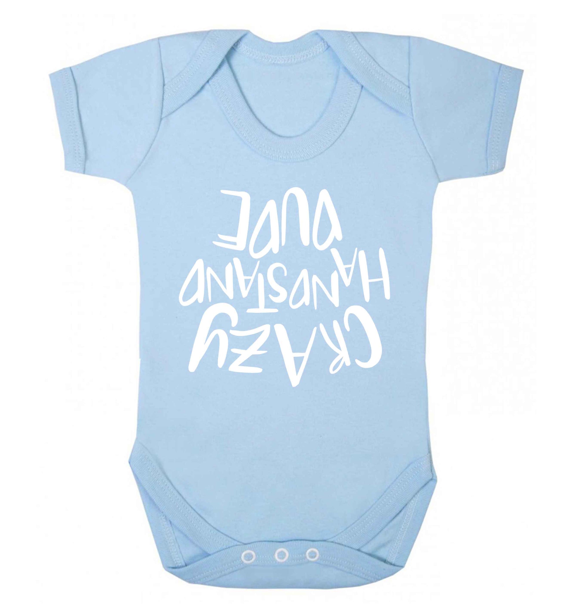 Crazy handstand dude Baby Vest pale blue 18-24 months