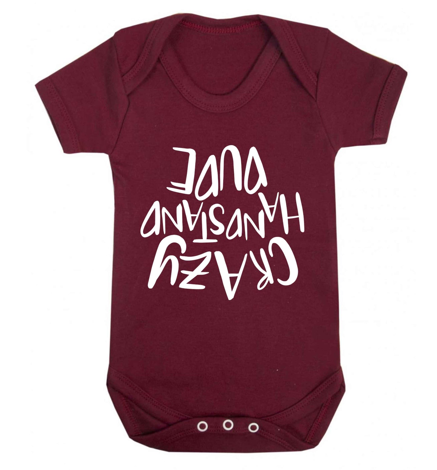 Crazy handstand dude Baby Vest maroon 18-24 months
