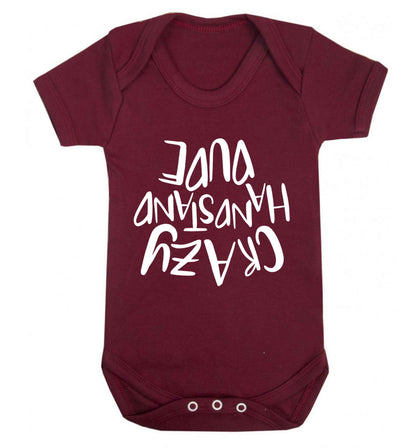 Crazy handstand dude Baby Vest maroon 18-24 months
