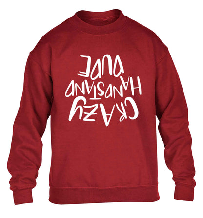 Crazy handstand dude children's grey sweater 12-13 Years