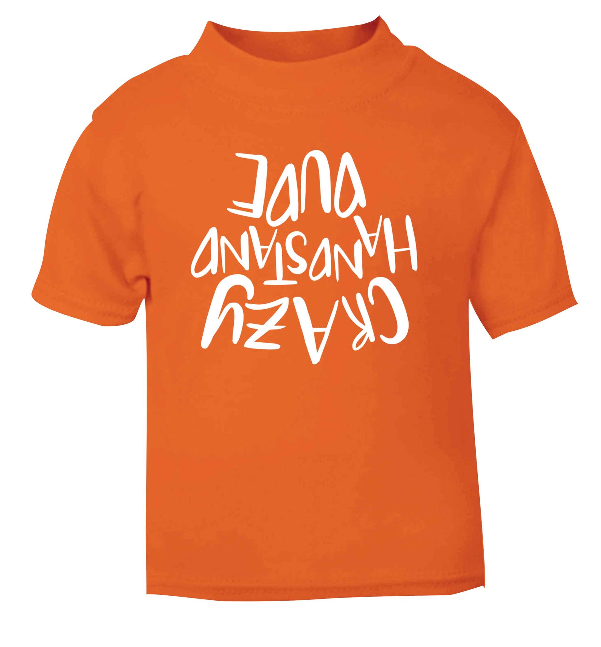 Crazy handstand dude orange Baby Toddler Tshirt 2 Years