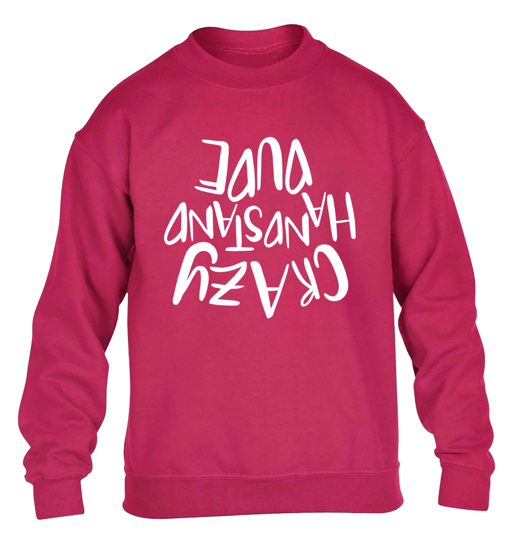 Crazy handstand dude children's pink sweater 12-13 Years