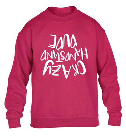 Crazy handstand dude children's pink sweater 12-13 Years