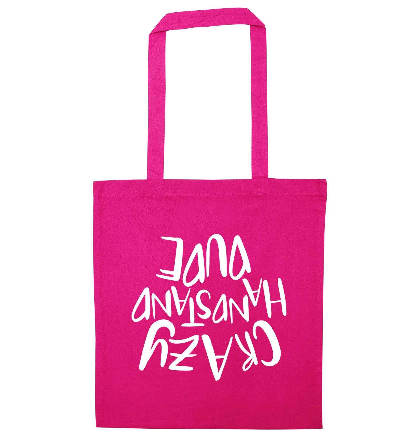 Crazy handstand dude pink tote bag