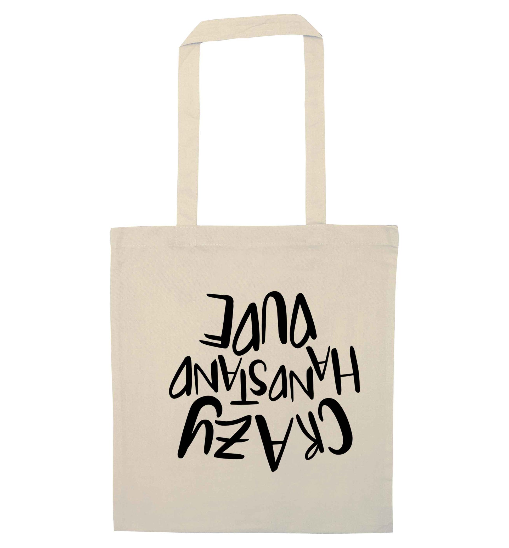 Crazy handstand dude natural tote bag