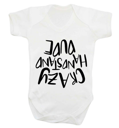 Crazy handstand dude Baby Vest white 18-24 months