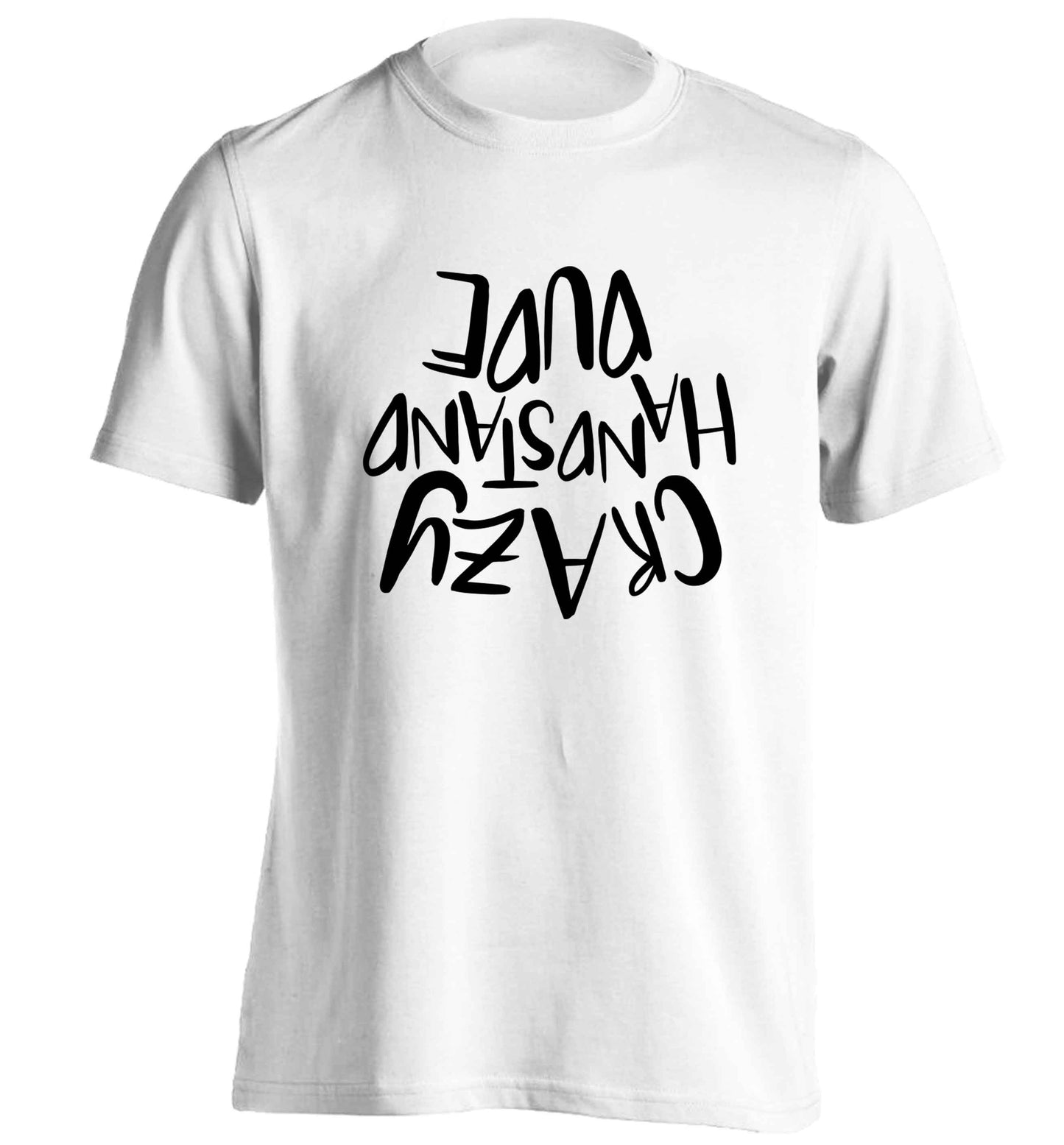Crazy handstand dude adults unisex white Tshirt 2XL