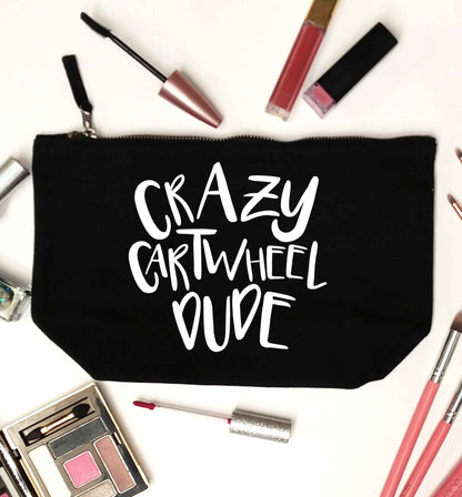 Crazy cartwheel dude black makeup bag