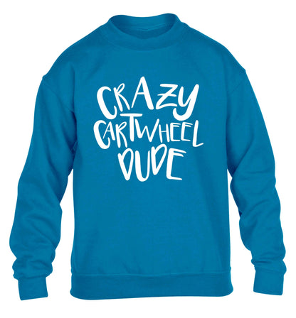 Crazy cartwheel dude children's blue sweater 12-13 Years