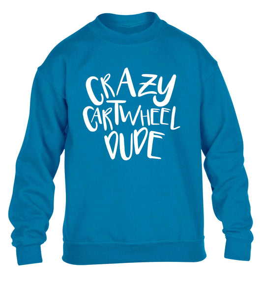 Crazy cartwheel dude children's blue sweater 12-13 Years