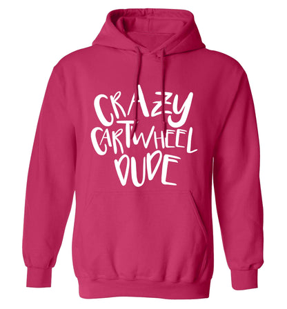 Crazy cartwheel dude adults unisex pink hoodie 2XL