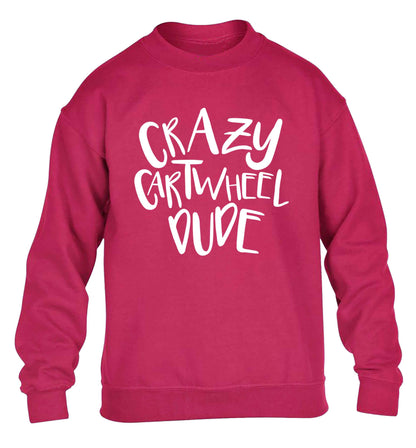 Crazy cartwheel dude children's pink sweater 12-13 Years