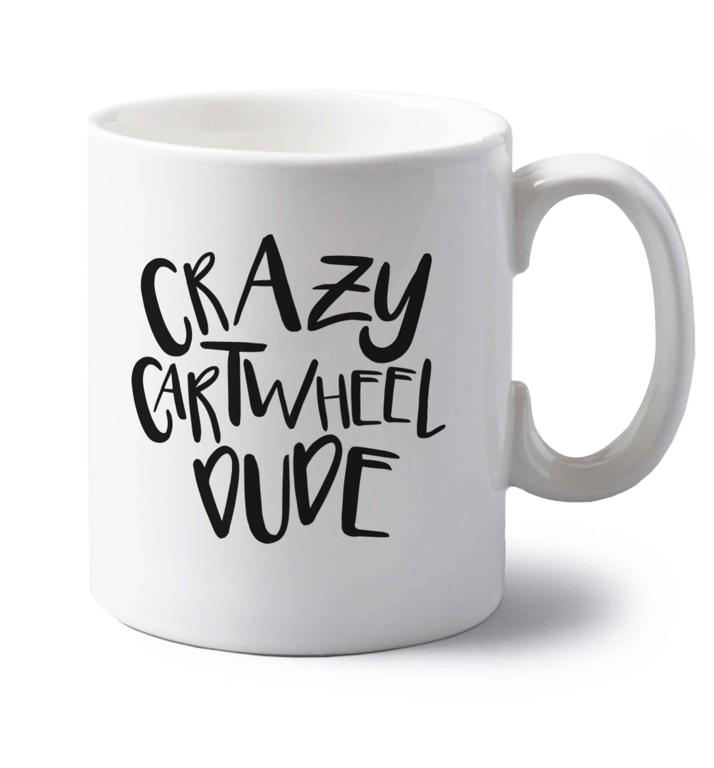 Crazy cartwheel dude left handed white ceramic mug 