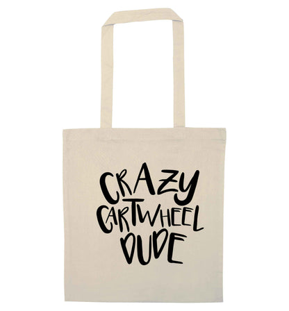 Crazy cartwheel dude natural tote bag