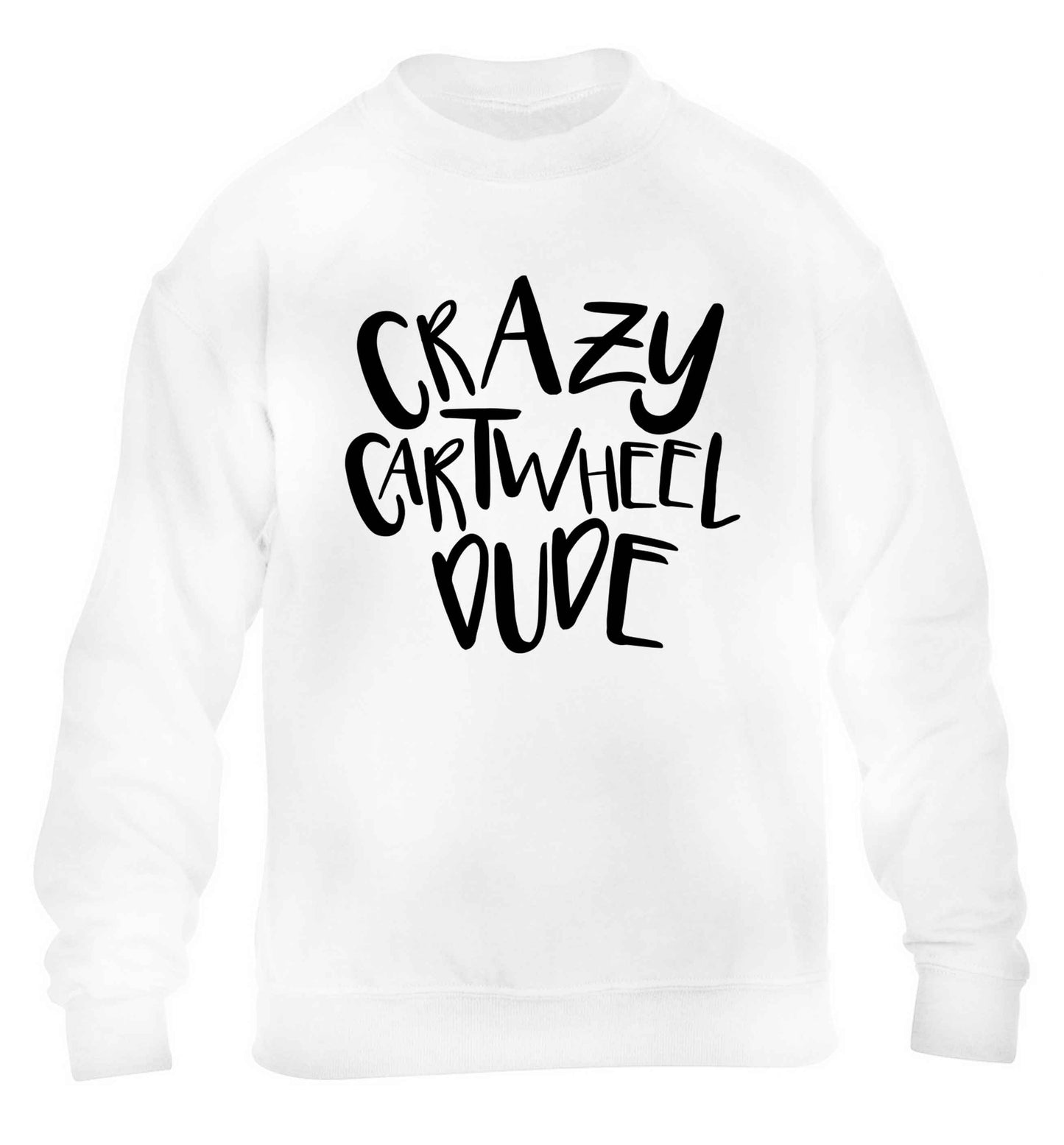 Crazy cartwheel dude children's white sweater 12-13 Years