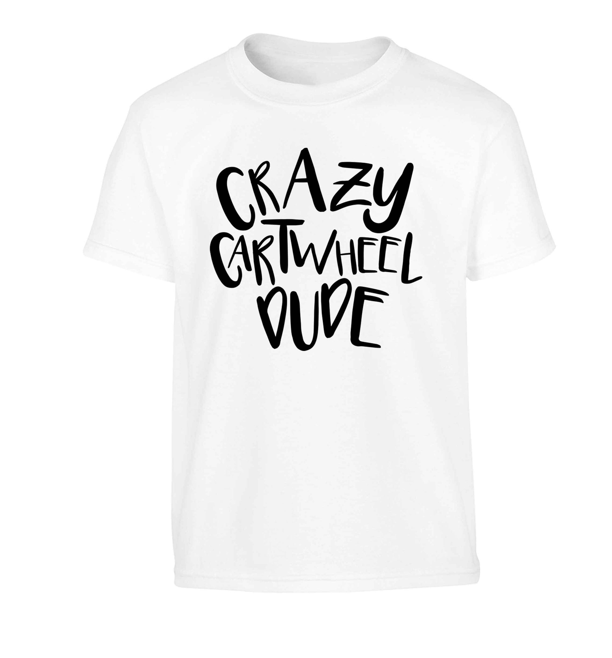 Crazy cartwheel dude Children's white Tshirt 12-13 Years
