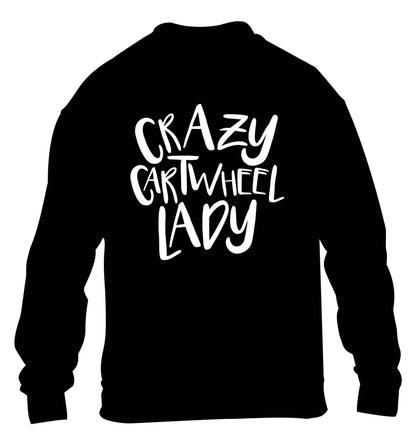 Crazy cartwheel lady children's black sweater 12-13 Years
