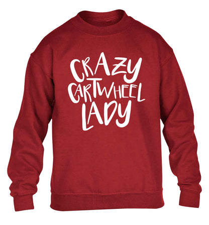 Crazy cartwheel lady children's grey sweater 12-13 Years