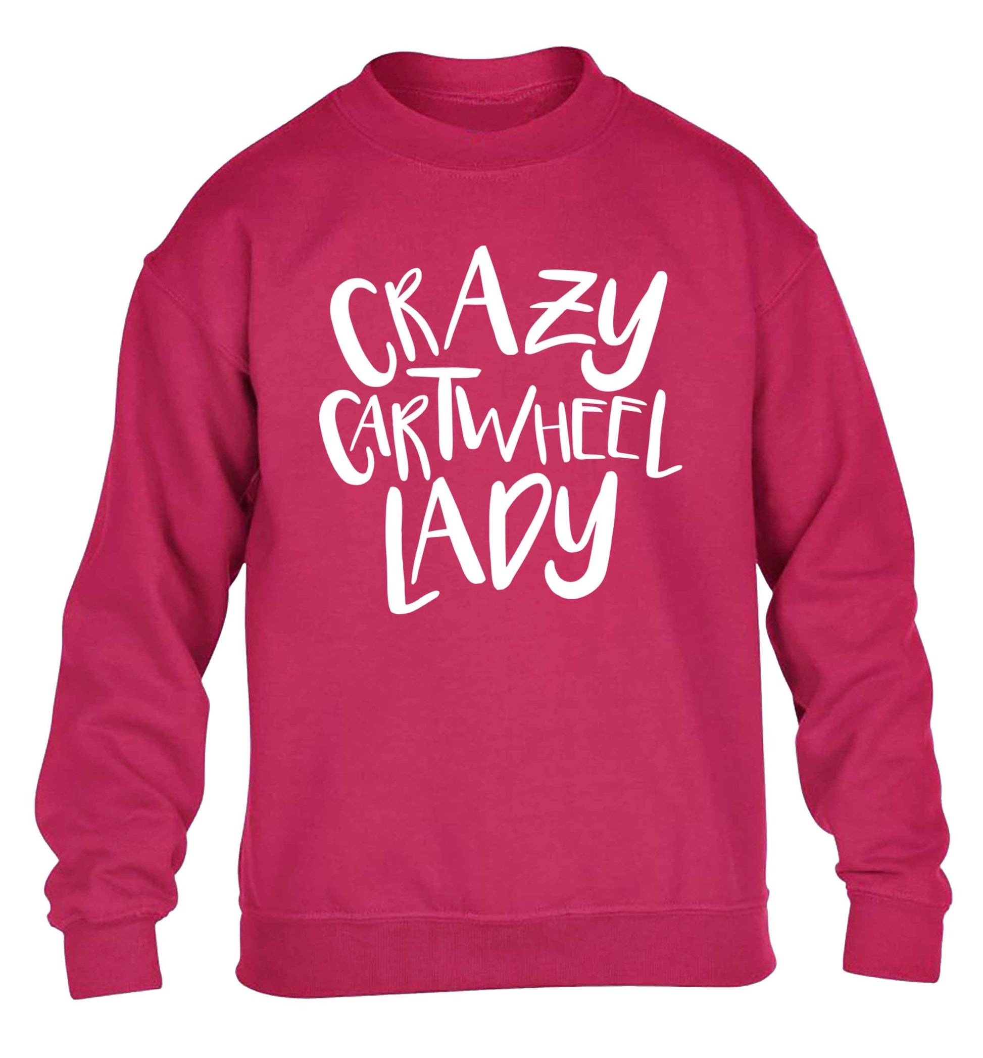 Crazy cartwheel lady children's pink sweater 12-13 Years