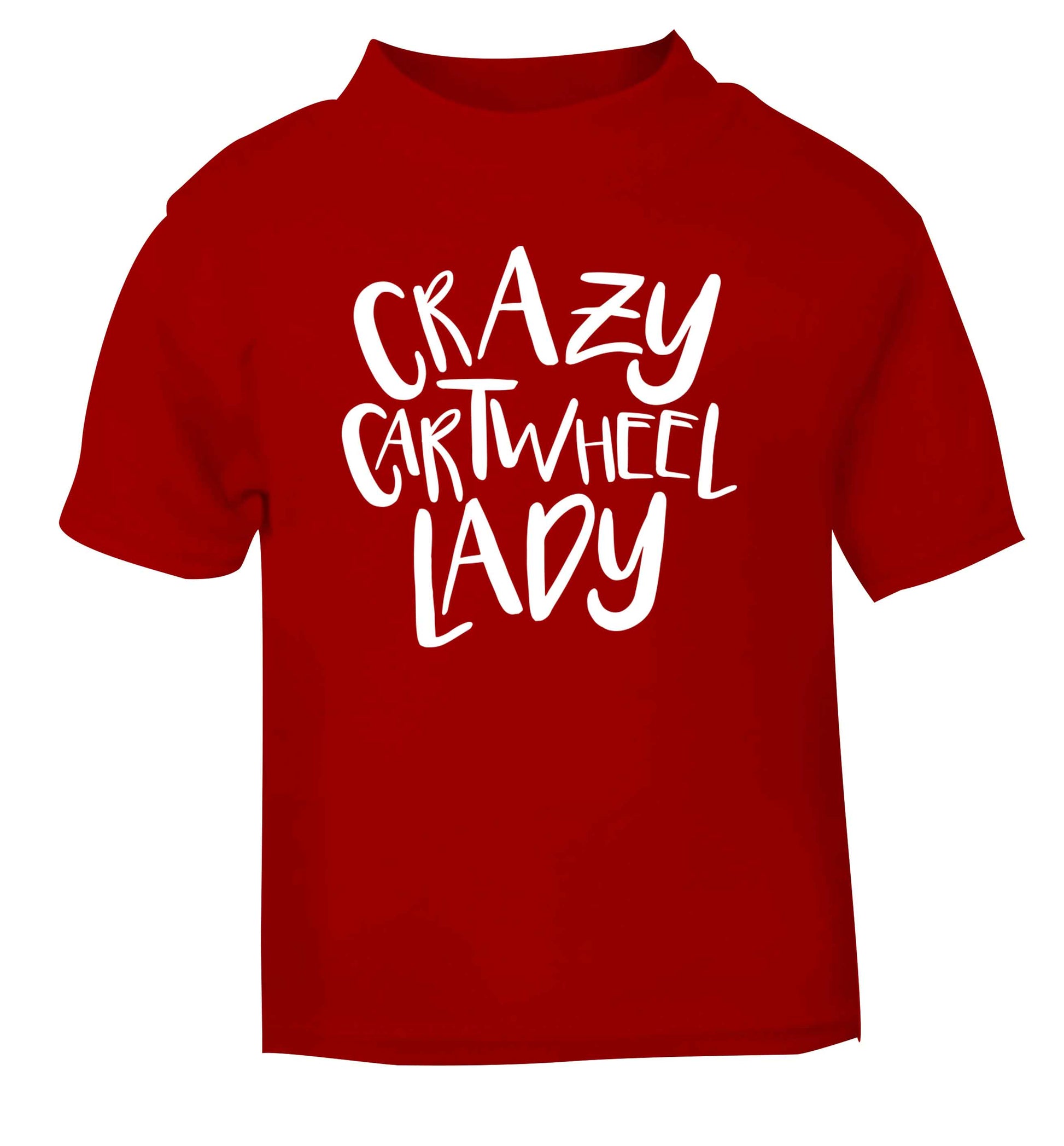 Crazy cartwheel lady red Baby Toddler Tshirt 2 Years