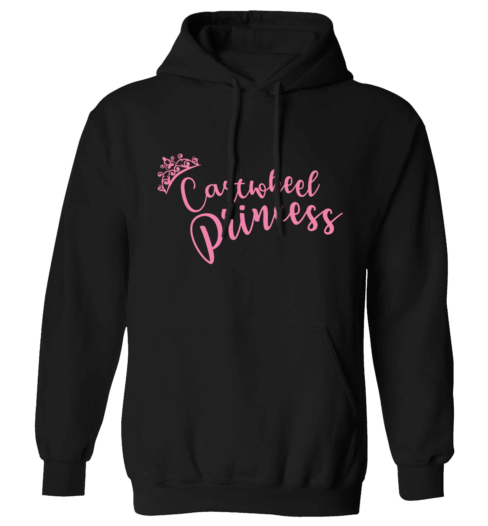 Cartwheel princess adults unisex black hoodie 2XL
