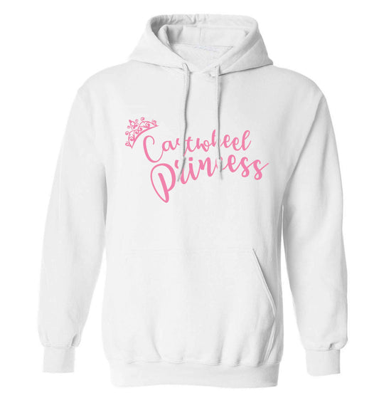 Cartwheel princess adults unisex white hoodie 2XL
