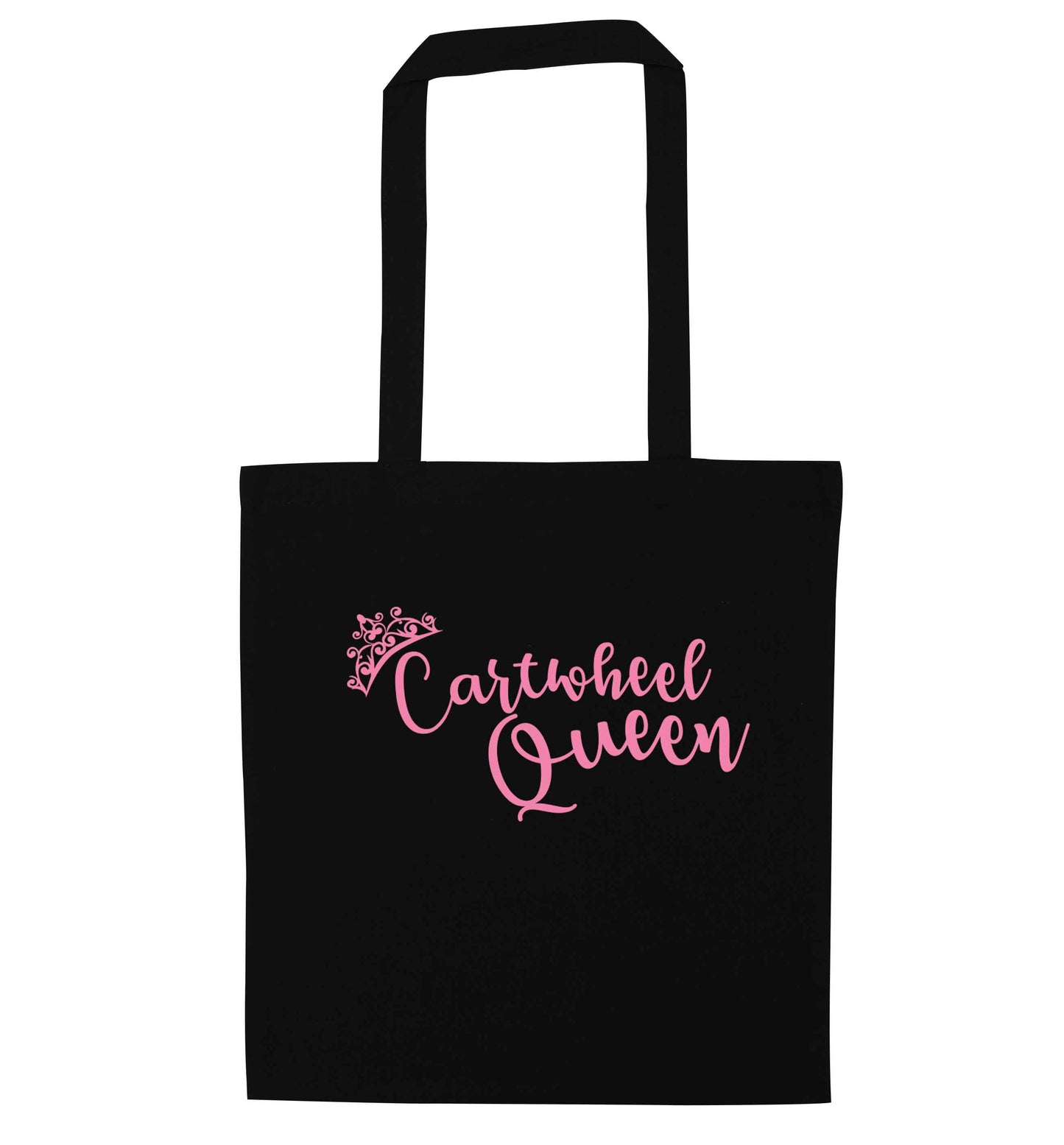 Cartwheel queen black tote bag