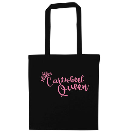 Cartwheel queen black tote bag