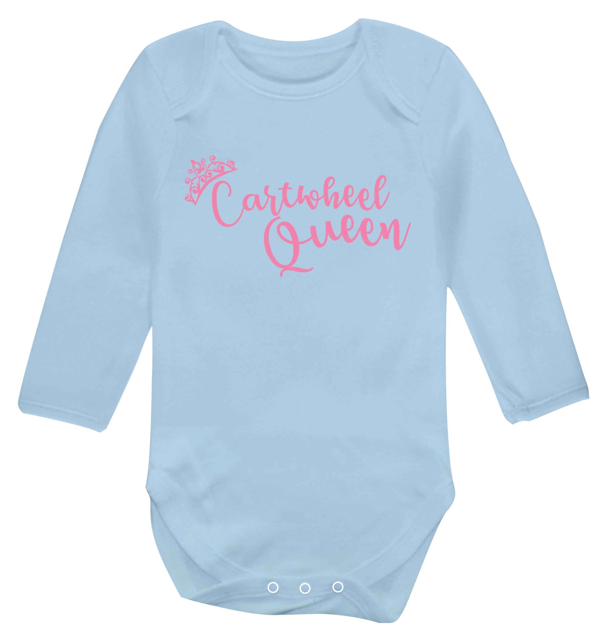 Cartwheel queen Baby Vest long sleeved pale blue 6-12 months
