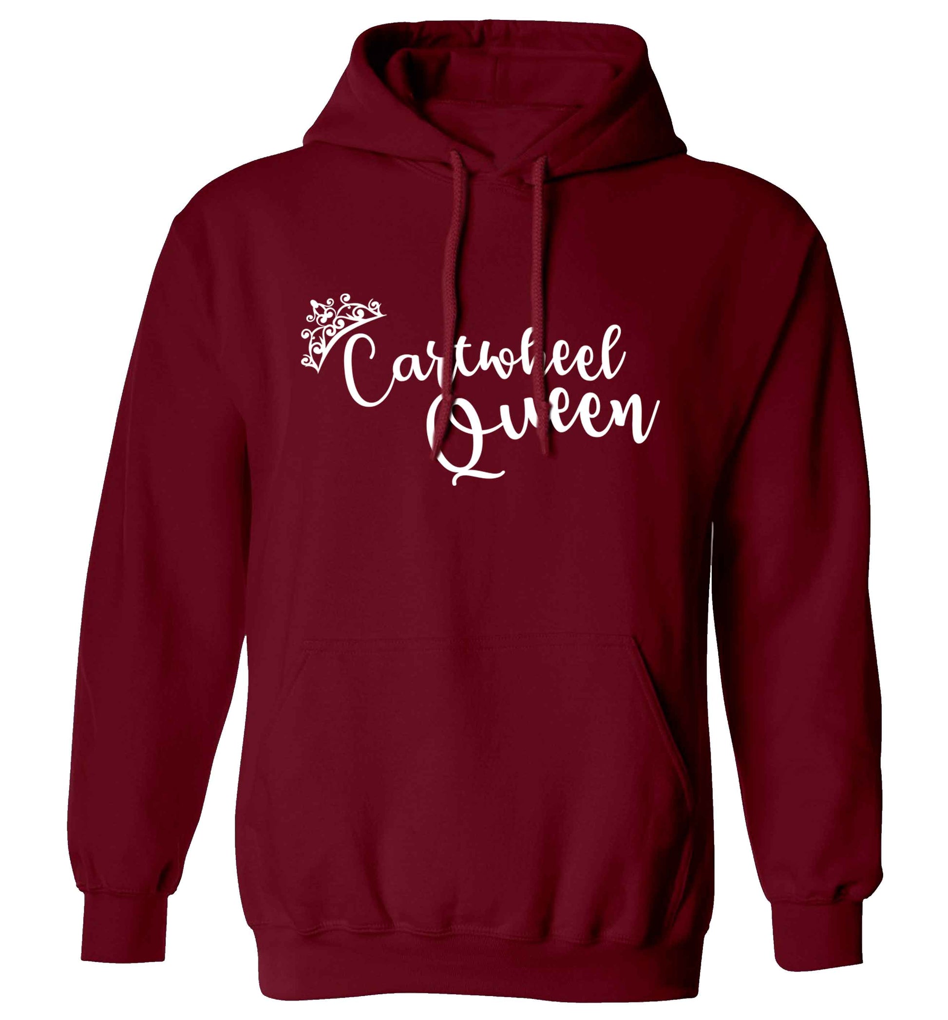 Cartwheel queen adults unisex maroon hoodie 2XL