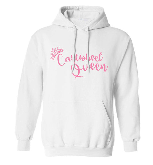 Cartwheel queen adults unisex white hoodie 2XL