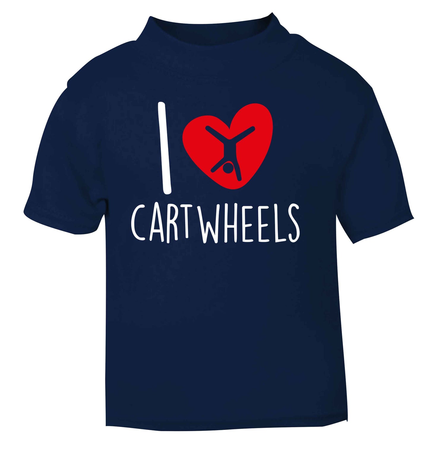 I love cartwheels navy Baby Toddler Tshirt 2 Years