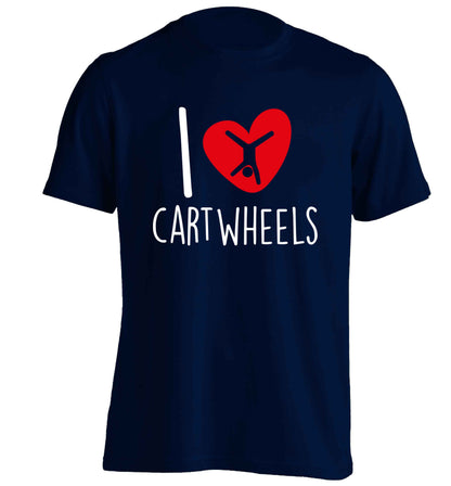 I love cartwheels adults unisex navy Tshirt 2XL