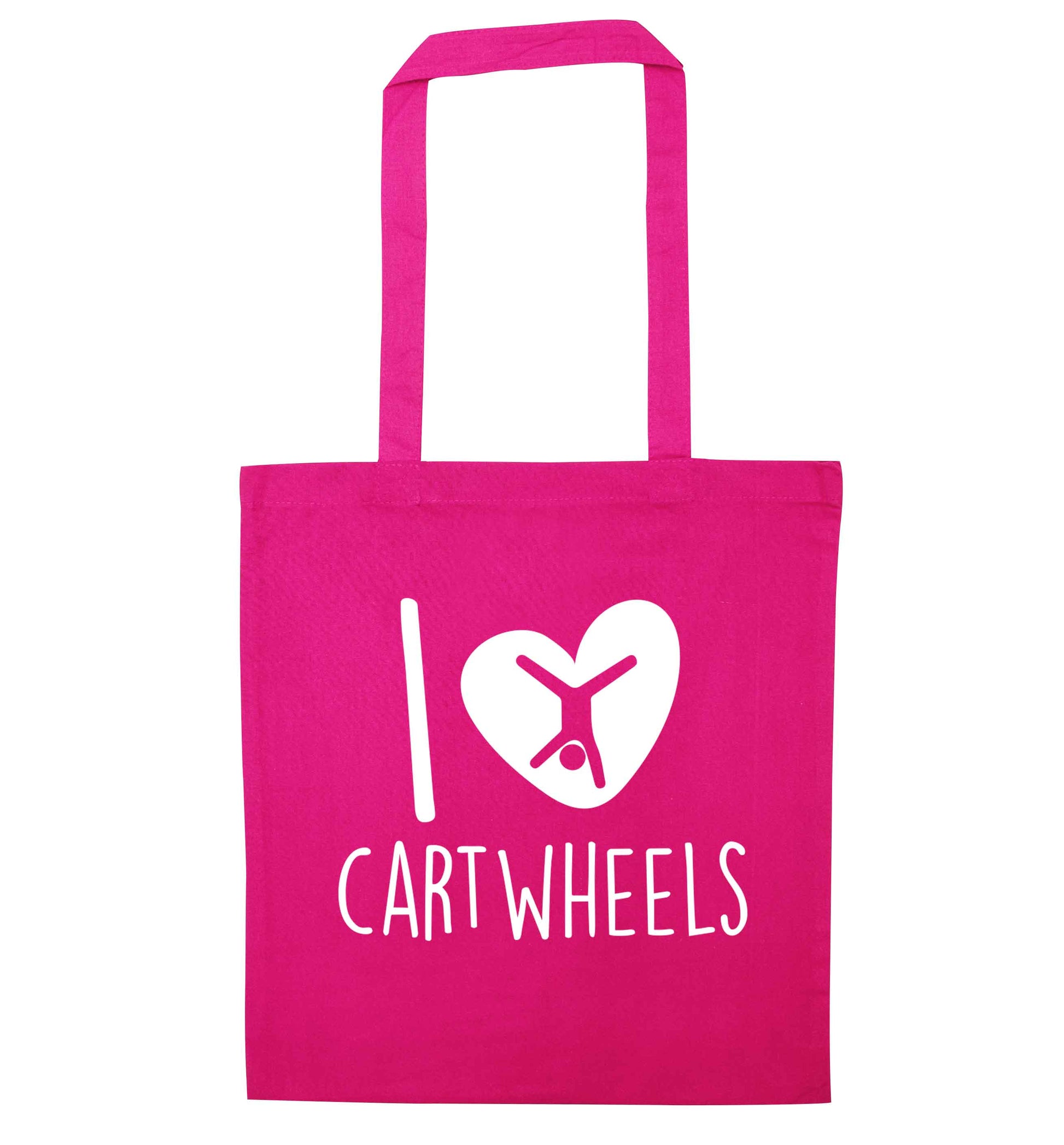 I love cartwheels pink tote bag