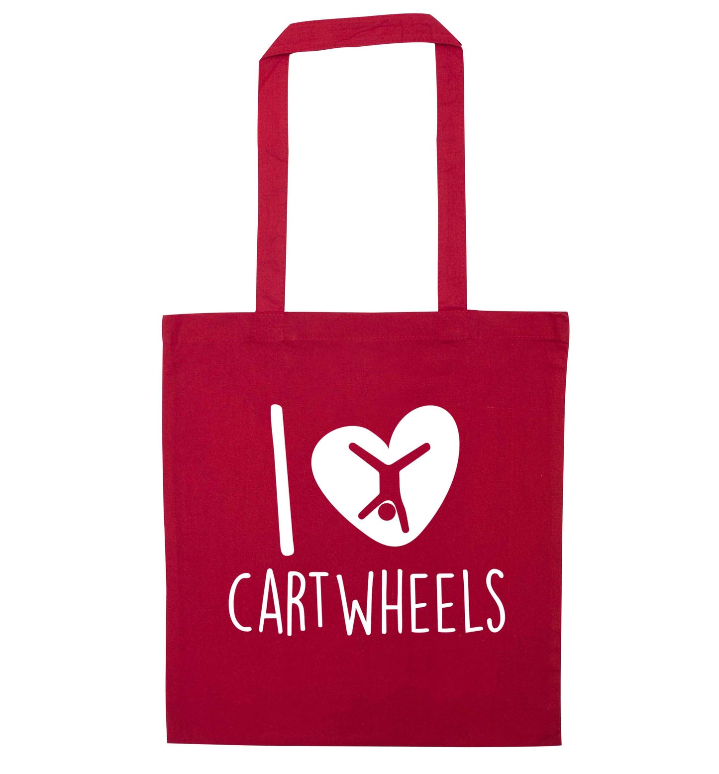 I love cartwheels red tote bag