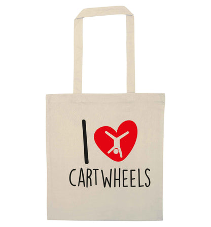 I love cartwheels natural tote bag