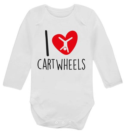 I love cartwheels Baby Vest long sleeved white 6-12 months