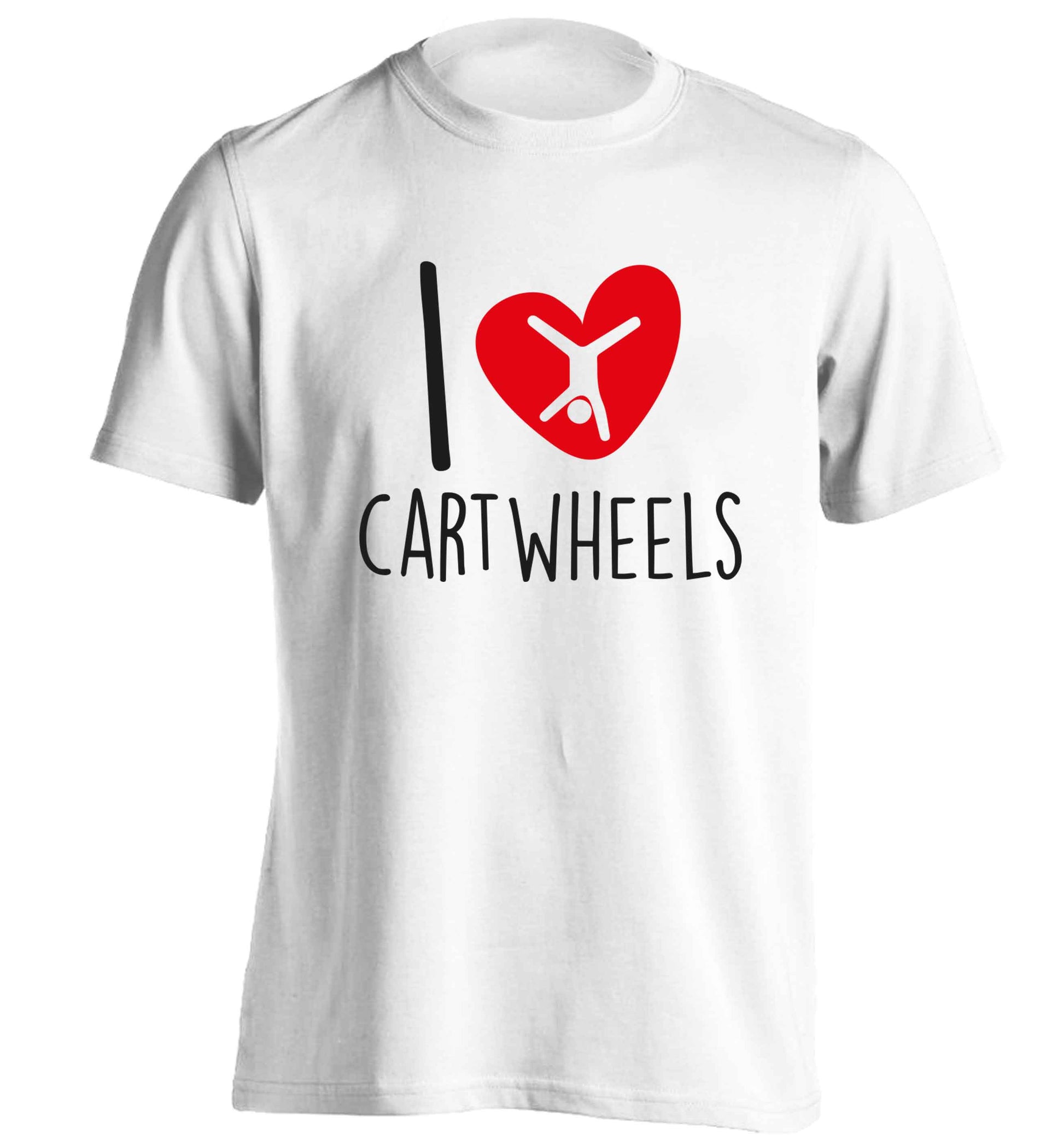 I love cartwheels adults unisex white Tshirt 2XL