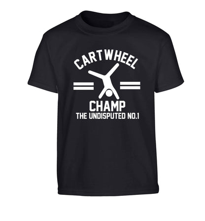 Undisputed cartwheel championship no.1  Children's black Tshirt 12-13 Years