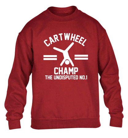 Undisputed cartwheel championship no.1  children's grey sweater 12-13 Years