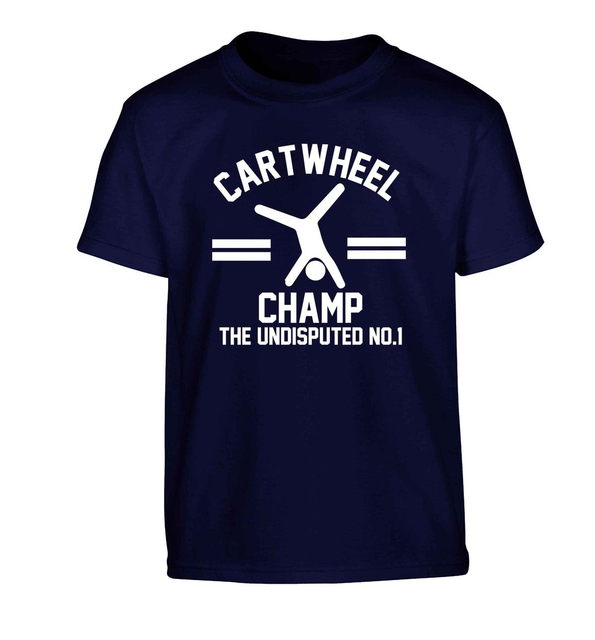 Undisputed cartwheel championship no.1  Children's navy Tshirt 12-13 Years