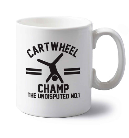 Undisputed cartwheel championship no.1  left handed white ceramic mug
