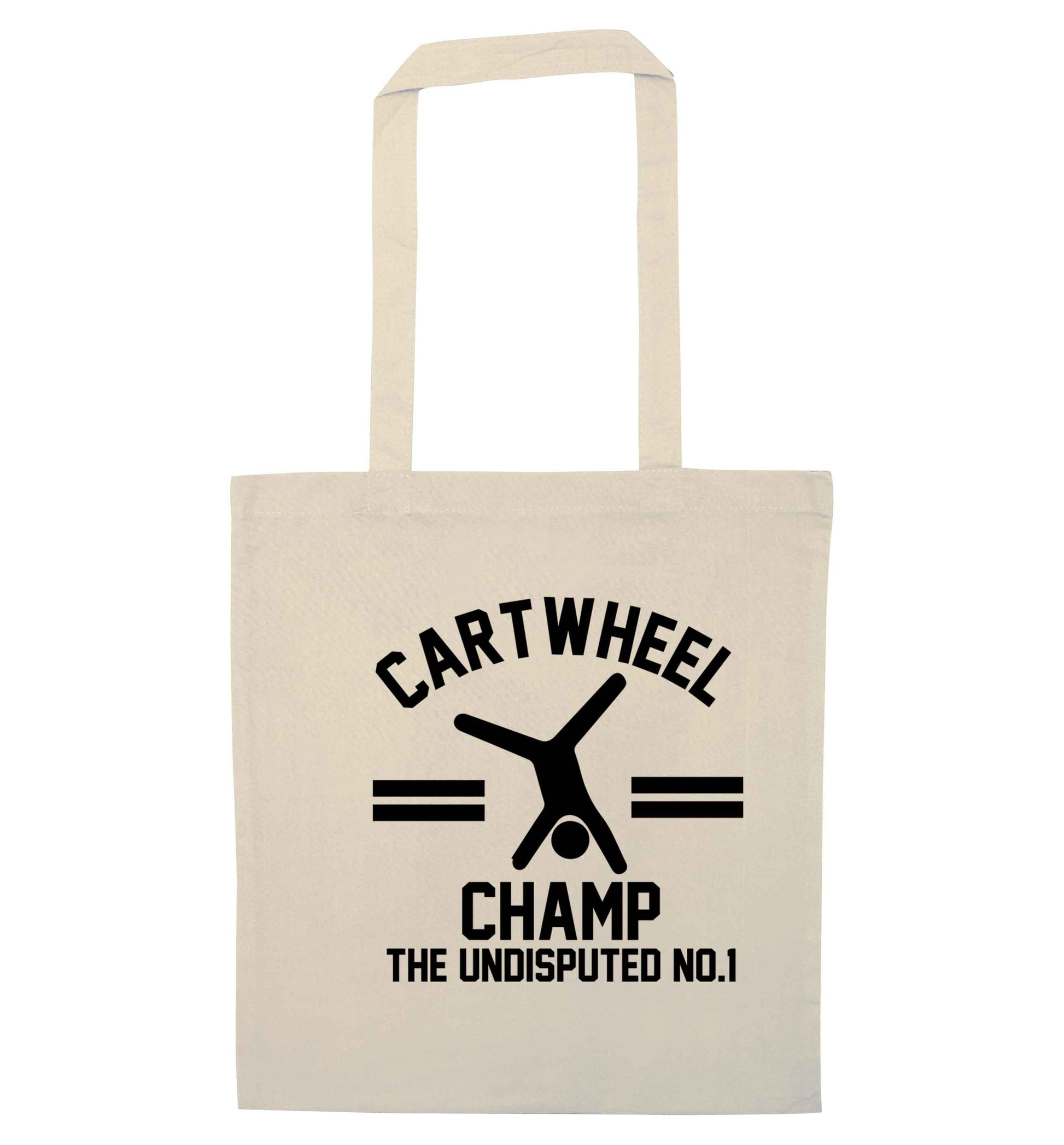 Undisputed cartwheel championship no.1  natural tote bag