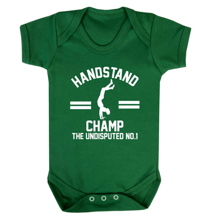 Undisputed handstand championship no.1  Baby Vest green 18-24 months
