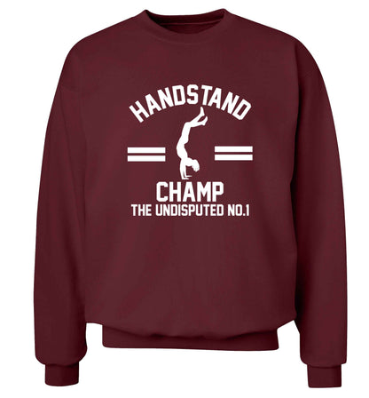 Undisputed handstand championship no.1  Adult's unisex maroon Sweater 2XL