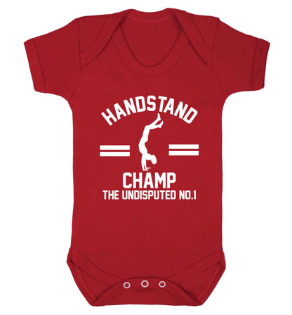 Undisputed handstand championship no.1  Baby Vest red 18-24 months