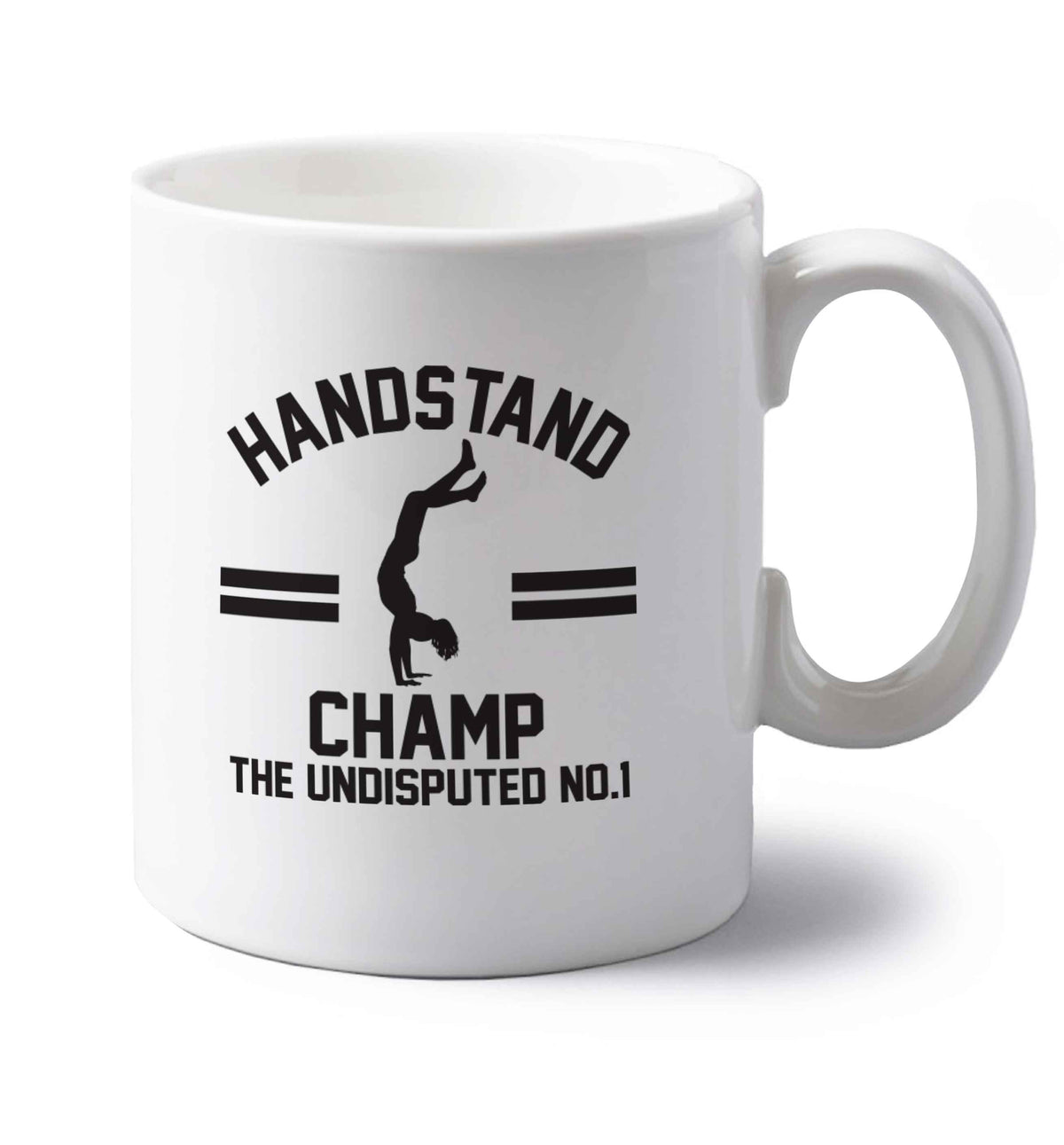 Undisputed handstand championship no.1  left handed white ceramic mug