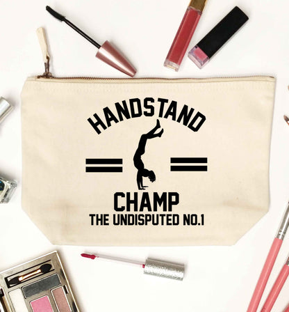 Undisputed handstand championship no.1  natural makeup bag