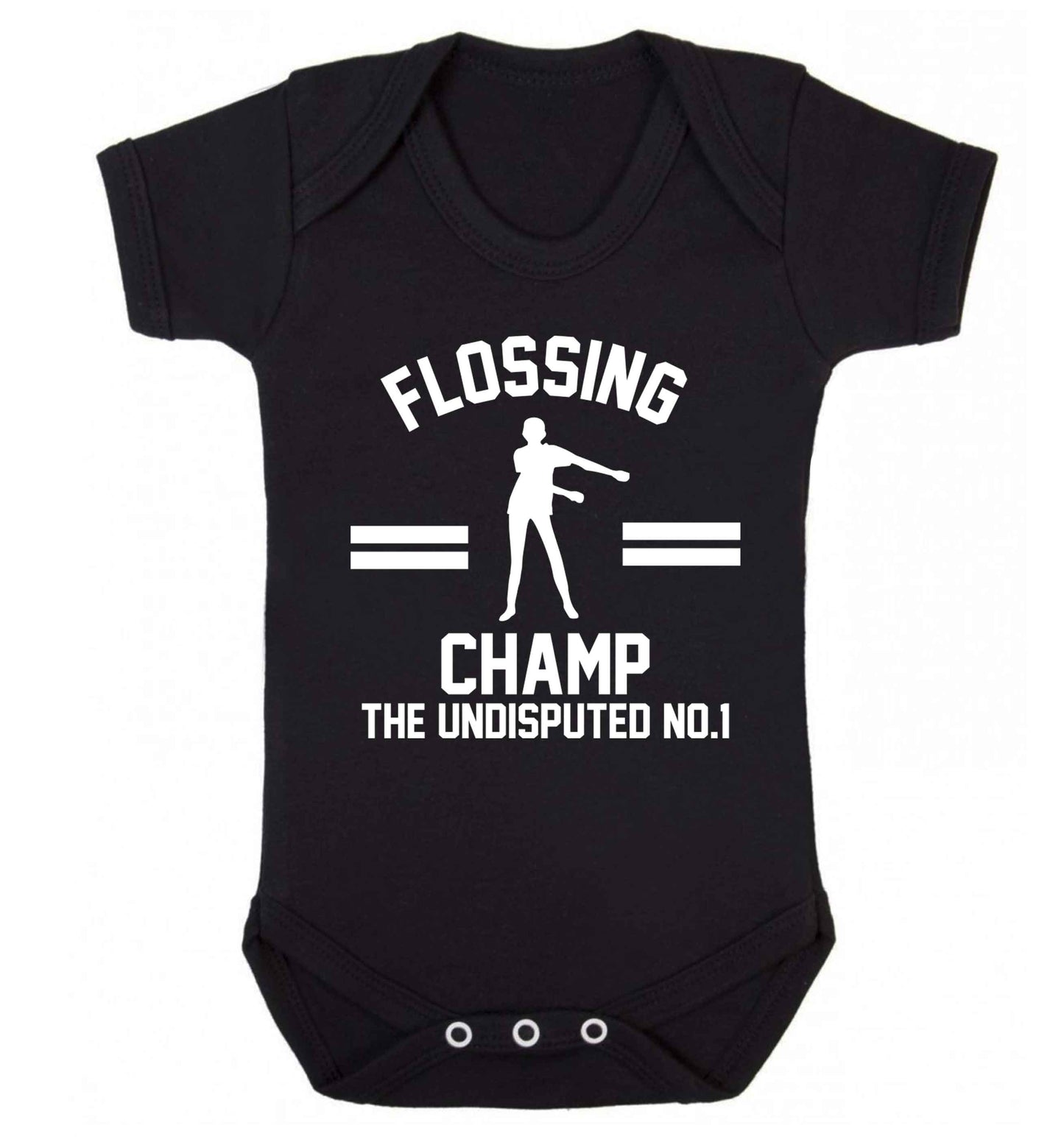 Undisputed flossing championship no.1  Baby Vest black 18-24 months