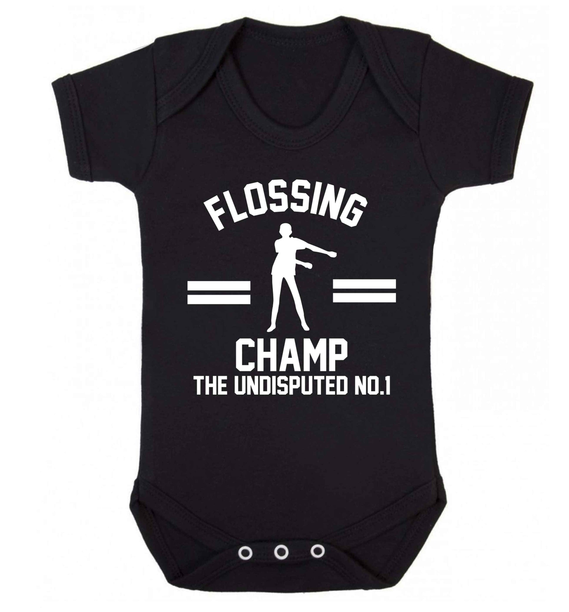 Undisputed flossing championship no.1  Baby Vest black 18-24 months